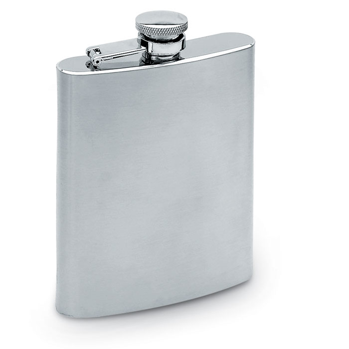 Heupfles mat 200 ml-Mat zilver-Zonder opdruk