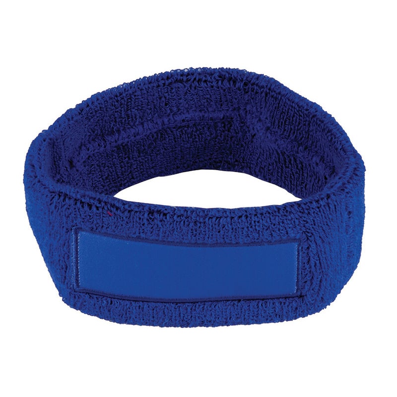 Hoofd Zweetband met label-1 kleur-Koningsblauw, #245ca7