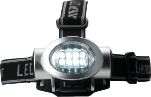 Hoofdlamp met 8 LED lampjes-Zilver-Zonder opdruk