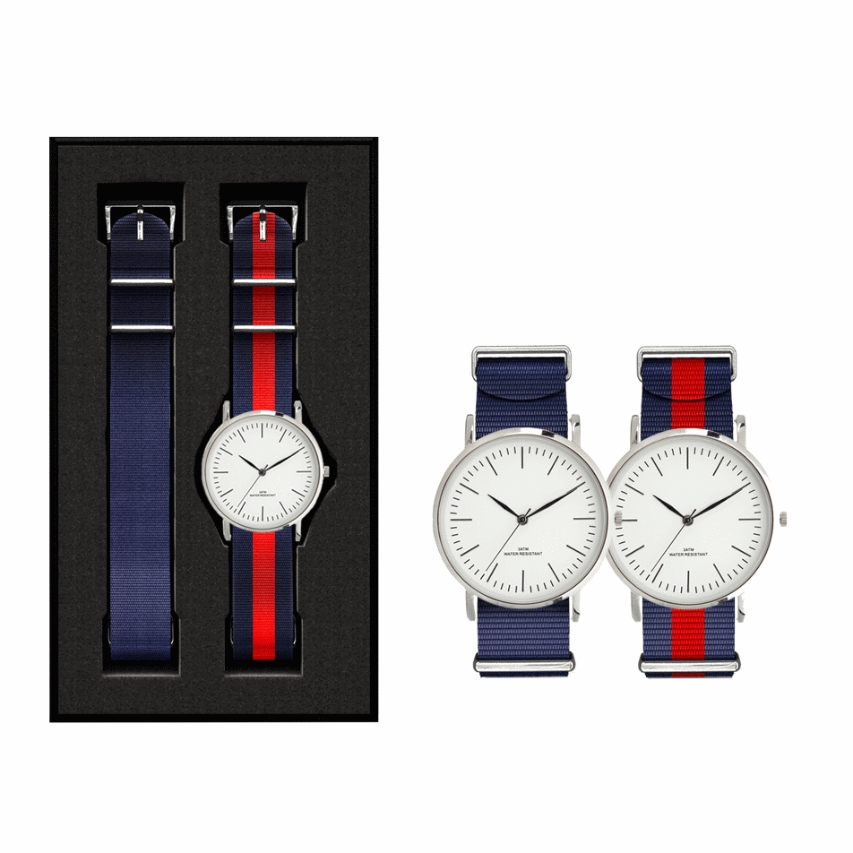 Horloge Set Flat Style-Donkerblauw