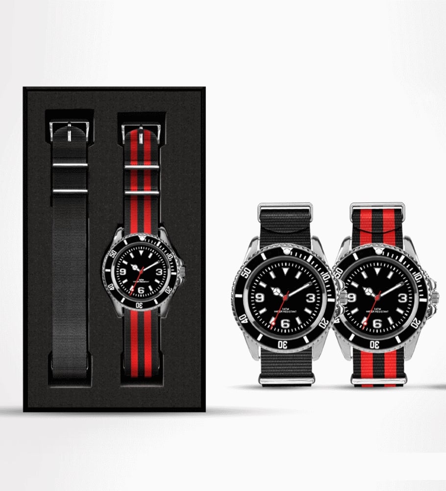 Horloge Set Pilot-Zwart en rood