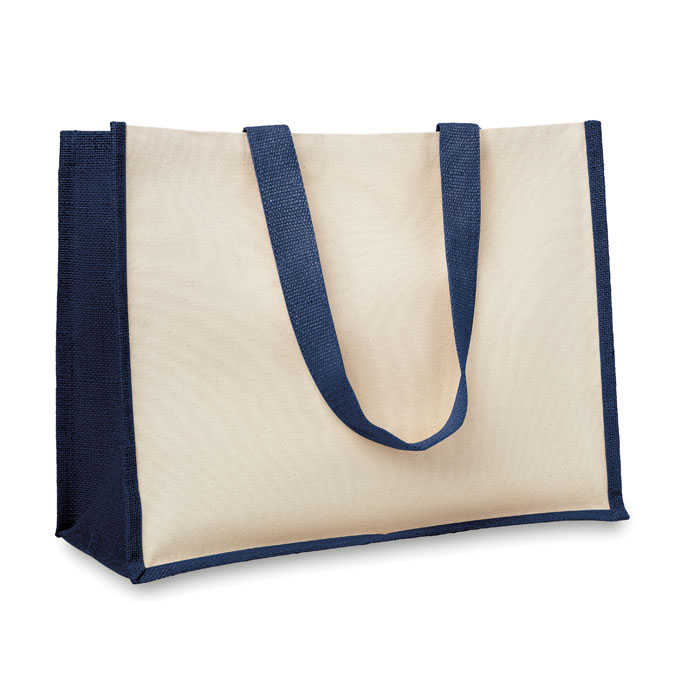 Jute/Canvas boodschappentas-Blauw