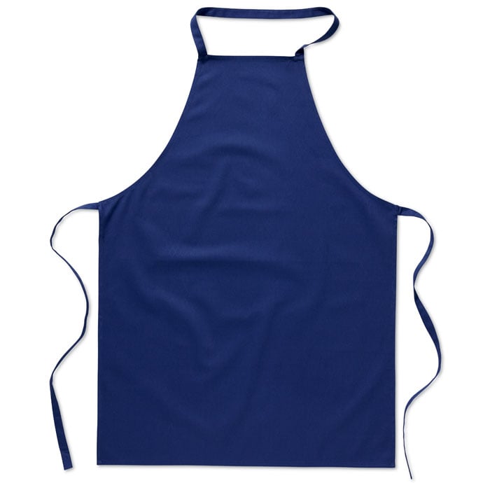 Katoenen keukenschort voor in de keuken-Blauw-Zonder opdruk