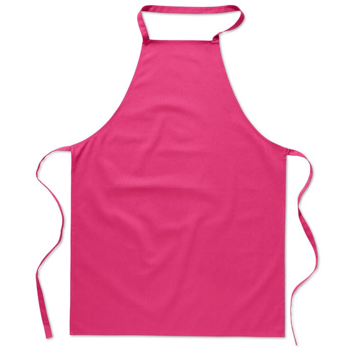 Katoenen keukenschort voor in de keuken-Fuchsia-Zonder opdruk