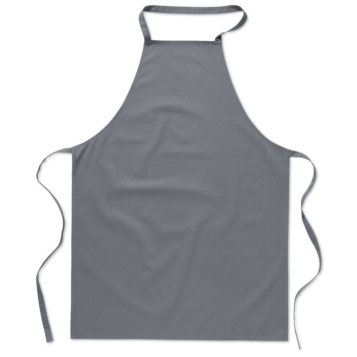 Katoenen keukenschort voor in de keuken-Grijs-Zonder opdruk