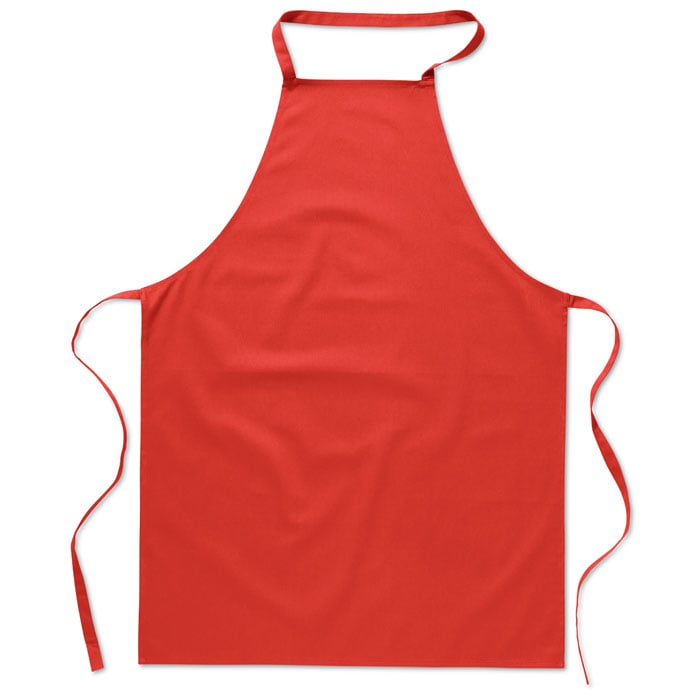 Katoenen keukenschort voor in de keuken-Rood-Zonder opdruk