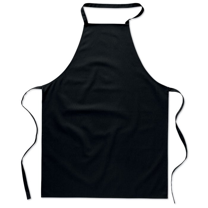 Katoenen keukenschort voor in de keuken-Zwart-Zonder opdruk