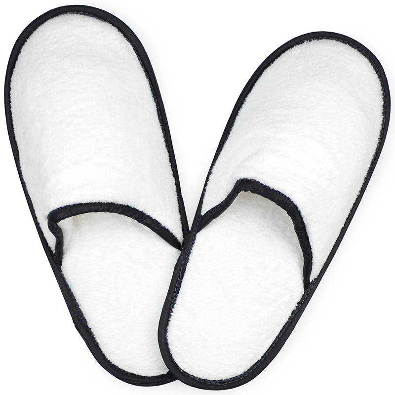 Katoenen slippers-Zwart