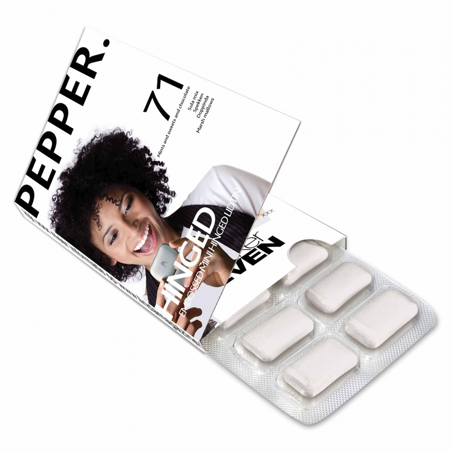 Kauwgomblister met flap-Wit