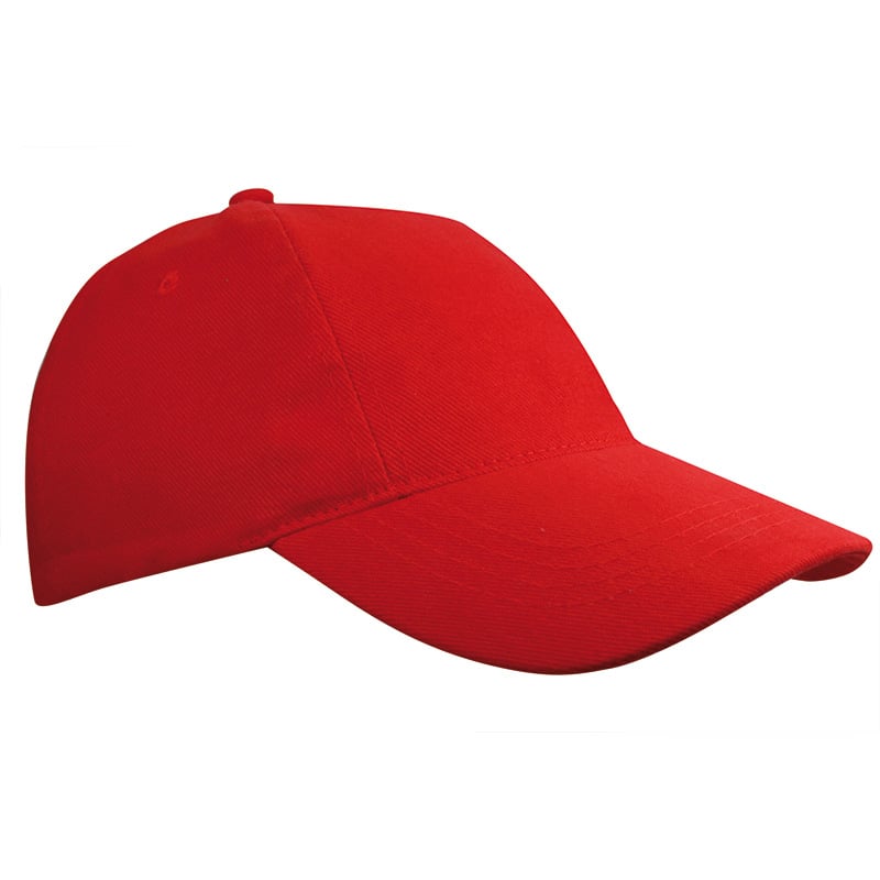Kids Brushed Cap-Rood, #de2127-1 kleur