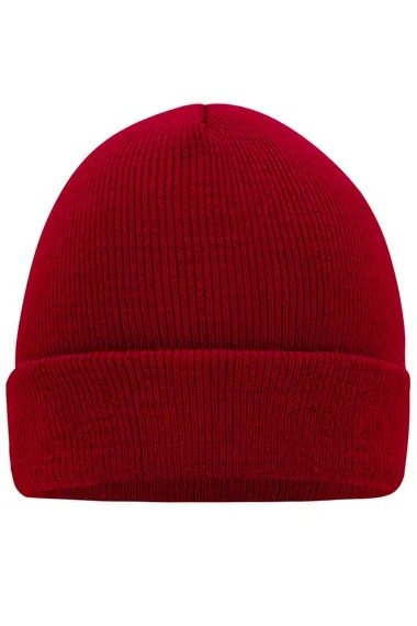 Klasiek gebreide beanie - tweelaags - 100% acryl-Diep rood