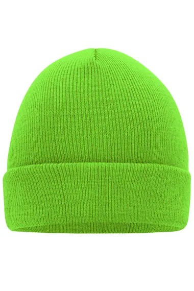 Klasiek gebreide beanie - tweelaags - 100% acryl-Neon groen