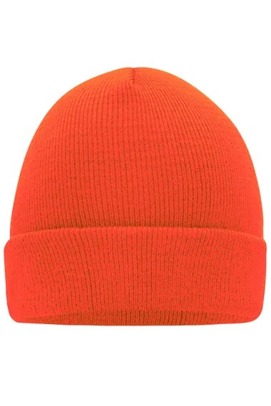 Klasiek gebreide beanie - tweelaags - 100% acryl-Neon oranje