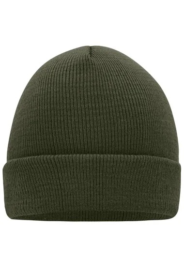 Klasiek gebreide beanie - tweelaags - 100% acryl-Olive green