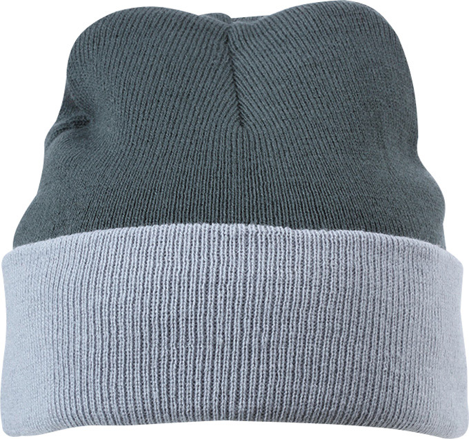 Knitted Cap-Donkergrijs/lichtgrijs