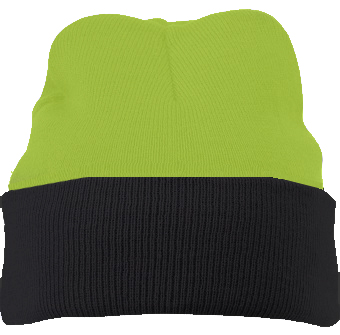 Knitted Cap-Lime/zwart