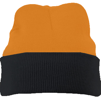 Knitted Cap-Oranje/zwart