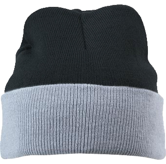 Knitted Cap-Zwart/grijs