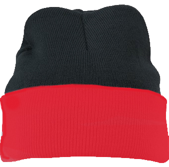 Knitted Cap-Zwart/rood