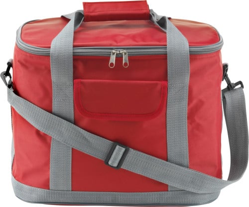 Koeltas met draagband en sluiting-Rood-Zonder opdruk