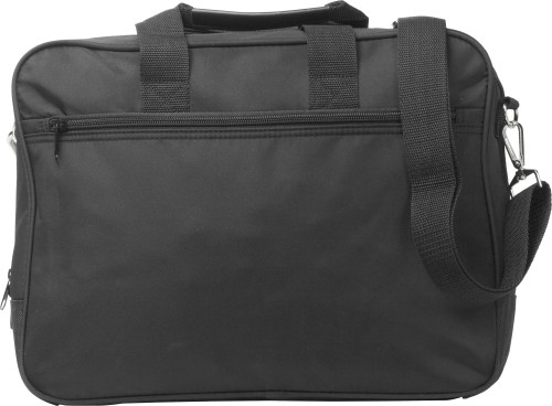 Laptoptas met rits en draagband-Zwart-Zonder opdruk