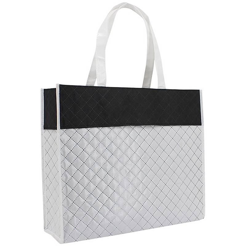 Luxe diamant shopper klein-Wit