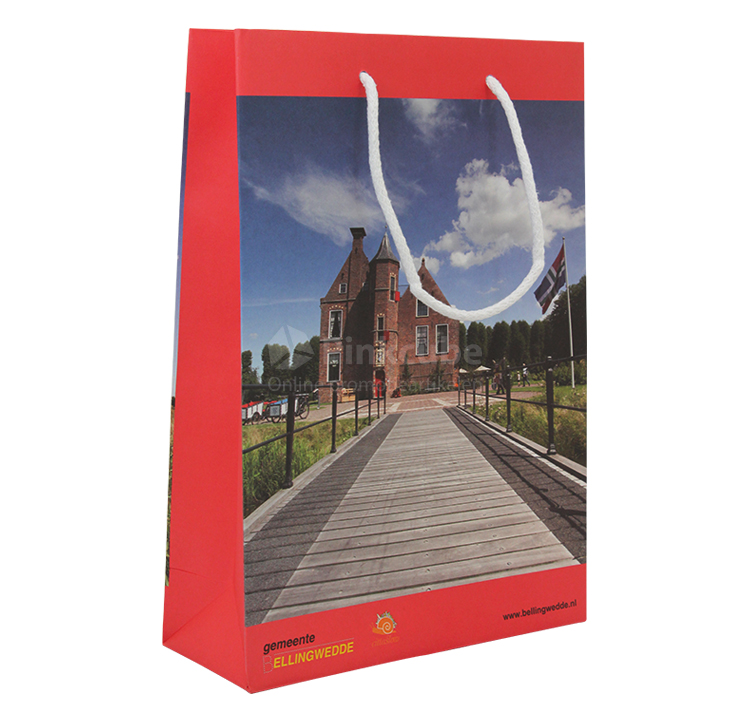 Luxe papieren draagtas - wit A4-Wit