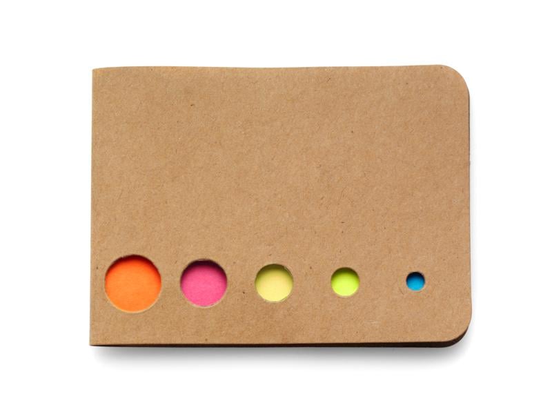 Memoboekje met 5 verschillende kleuren-Bruin-Zonder opdruk