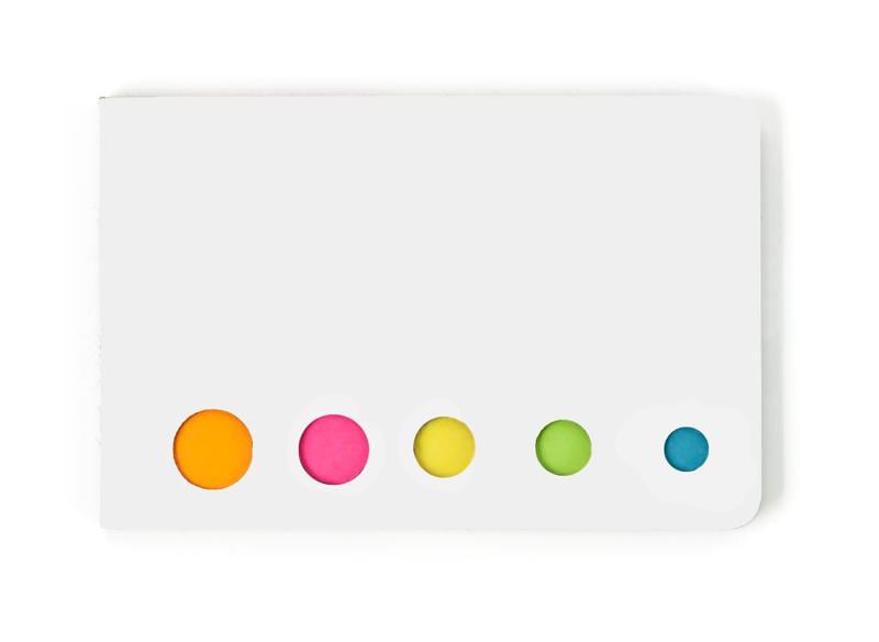 Memoboekje met 5 verschillende kleuren-Wit-Zonder opdruk