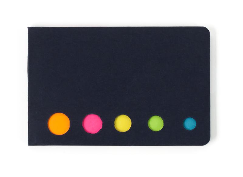 Memoboekje met 5 verschillende kleuren-Zwart-Zonder opdruk