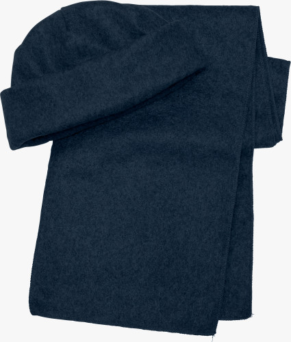 Muts en sjaal van fleece-Blauw-Zonder opdruk