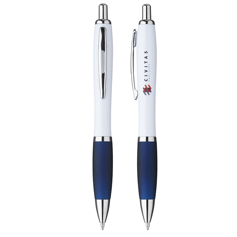 Nash balpen - kunststof - blauwe inkt - gekleurde grip - soft grip-Navy