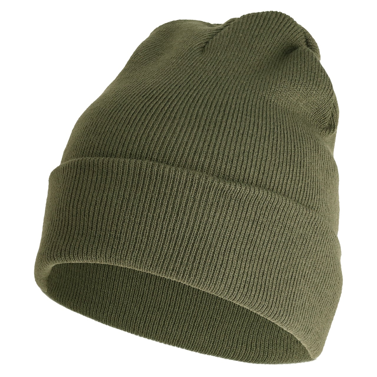 Gebreide muts-Olijf groen