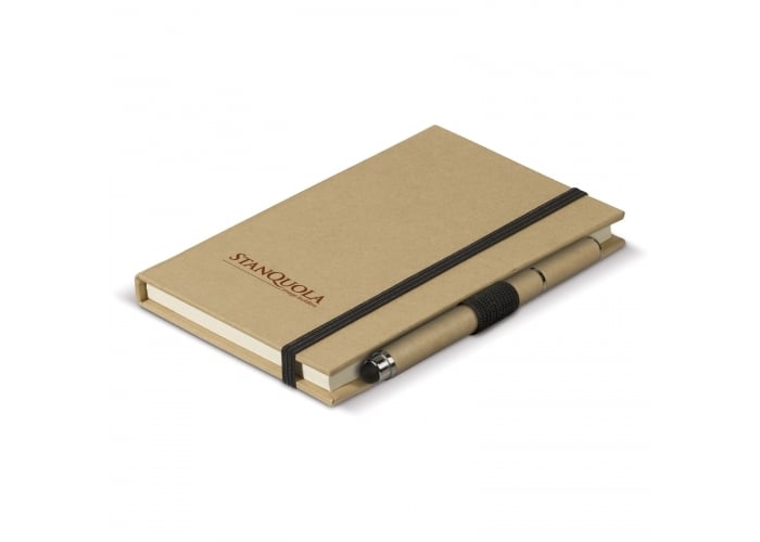 Notitieboek Karton A6 + Balpen Stylus-Bruin