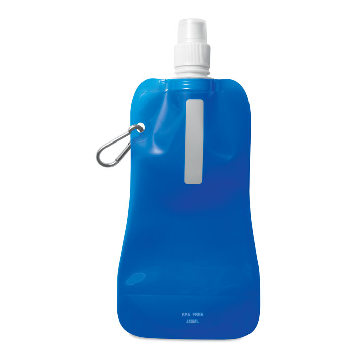 Opvouwbare drinkfles met haak-Transparant blauw-Zonder opdruk