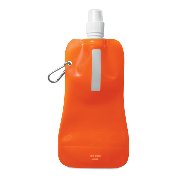 Opvouwbare drinkfles met haak-Transparant oranje-Zonder opdruk
