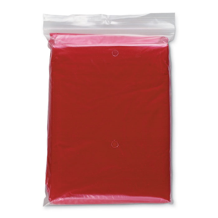 Opvouwbare regenponcho-Rood-Zonder opdruk