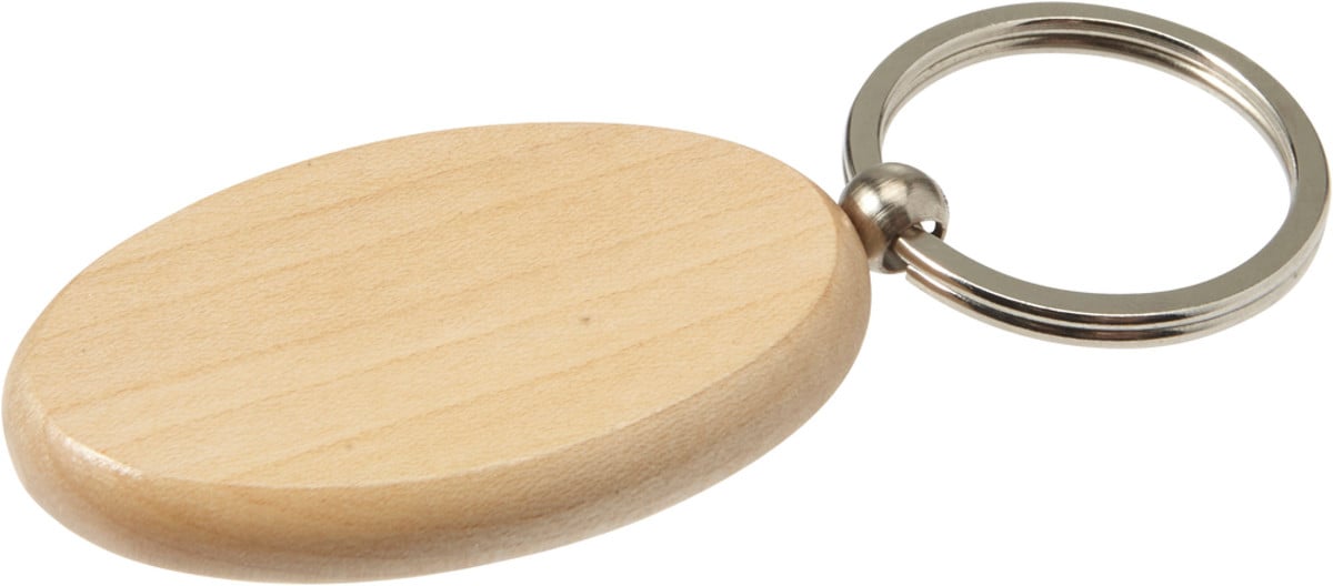 Ovale houten sleutelhanger-Bruin