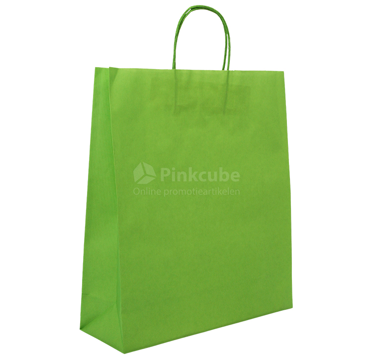 Papieren tas met gedraaid koord A3-Apple green
