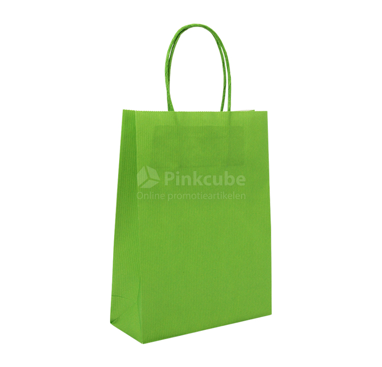 Papieren tas met gedraaid koord A5-Apple green