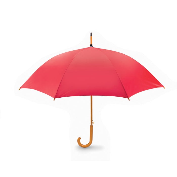 Paraplu met houten handvat automatisch-Rood