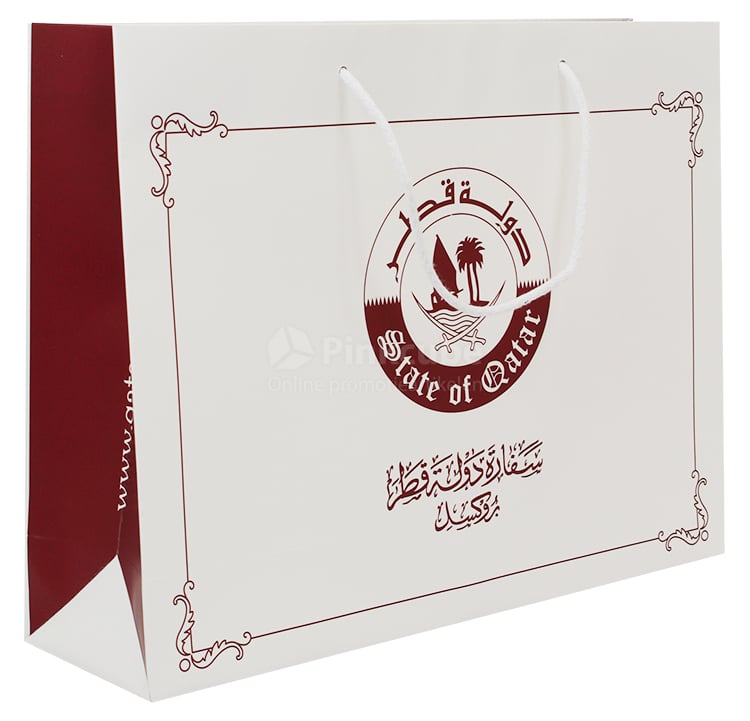 Luxe papieren draagtas - wit A3 liggend-Wit