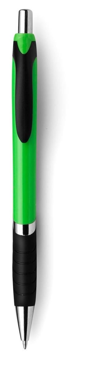 Plastic balpen met verchroomde accenten-Groen-Zonder opdruk