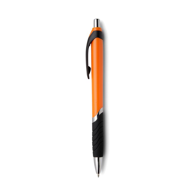 Plastic balpen met verchroomde accenten-Oranje-Zonder opdruk