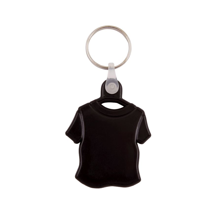 Plastic sleutelhanger T-shirt-Zwart-Zonder opdruk