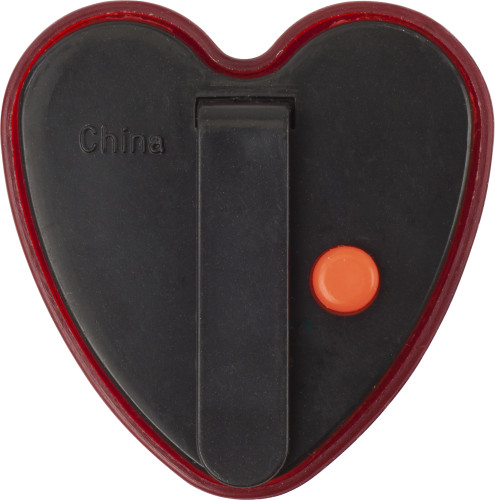 Plastic veiligheids lampje, model 'hart'.-Rood-Zonder opdruk