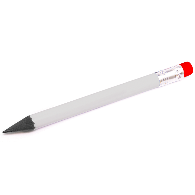 Potlood met gummetje-Wit / rood