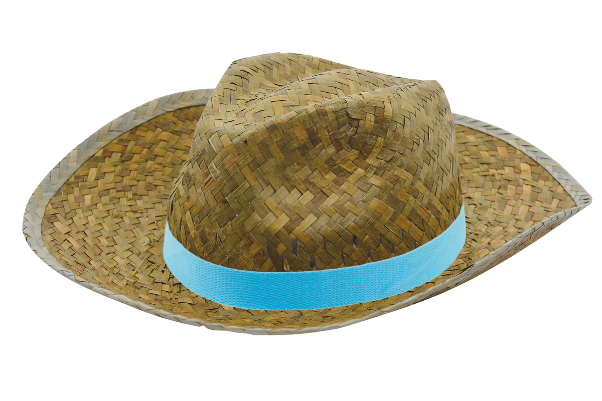 Promo Strohoed Paglietta-Lichtblauw, #b9d4df-1 kleur