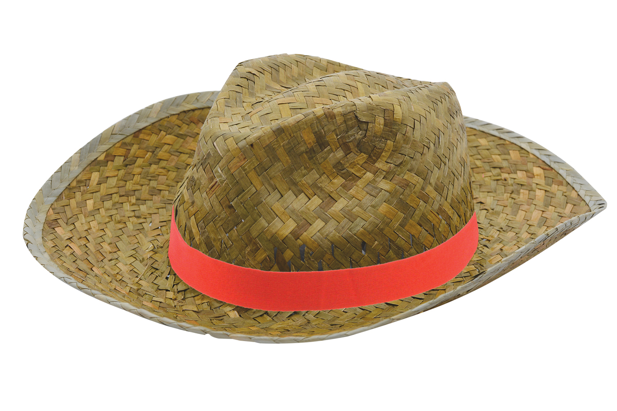 Promo Strohoed Paglietta-Rood, #de2127-1 kleur