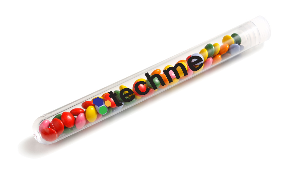 Reageerbuisje mini choco's-Transparant